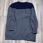 Gap  Women's Navy Blue and Gray Striped Lightweight Cardigan, Size Large Photo 6