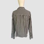 J.Crew Black White Gingham Button Down Shirt Women’s XL 100% Cotton Tie Front Photo 3