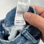 PacSun 90s Girlfriend Denim Shorts Blue Cross Pattern Frayed Hem Size 26 Photo 4