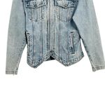 Harley Davidson Vintage Embroidered Logo Zip Up Denim Jacket Jean Trucker 90's Photo 4