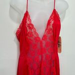 Val Mode True Vintage Sheer Lace Panel lingerie slip dress night gown NWT Large Red Photo 1