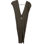 Michelle Mason Dress Cable Knit Taupe Brown Sz S Button Sleeveless Vest Bamboo Photo 1