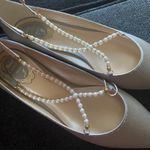 Rene Caovilla Faux Pearl Cross Strap Satin Flats Photo 2