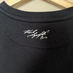 Karl Lagerfeld Sweatshirt Top Pullover Sequin Beaded Logo Black Size Medium Photo 4