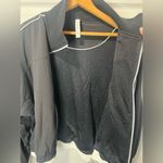 Athleta  Brooklyn Track Women’s size S Sports Jacket Coat Black White Full Zip Photo 6