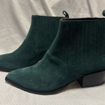 Chic Forest Green suede Ankle Booties Size 8 Photo 0