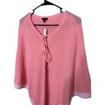 Talbots  Pink Knit Tie Neck Poncho Sweater Women's M Lightweight NWT Photo 1