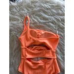 Aerie  Crinkle Cut Out One Shoulder One Piece Swimsuit
Orange Size Medium Photo 5