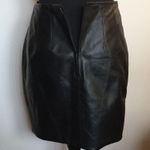 Tannery west women’s black leather midi skirt zip up back size 6 Photo 3