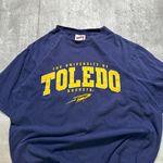 Soffe Vintage University Of Toledo Rockets Tee Shirt Navy & Yellow Photo 1