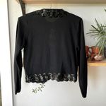 Vintage 60’s 70’s Black Sequin Bracelet Sleeve Cardigan Sweater Size Small Photo 2