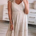 Tiered Beige Babydoll Dress Tan Photo 0