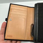 Coach y2k Black Signature Canvas Hampton Buckle Compact Wallet Photo 7