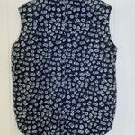 Vintage Sleeveless Blue & Daisy Print Denim Button Down Shirt L Size L Photo 1