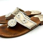 Jack Rogers Navajo Cream Leather Thong Sandals Women's 8 US Photo 0