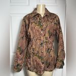 Tudor Court by Haband Vintage Woven Tapestry Floral Brocade Button Up Jacket Brown Size L Photo 2