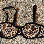 CUUP The Balconette Bra Leopard Print Unlined Underwire Sexy 34B Tan Size undefined Photo 0