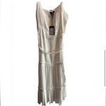 Paige Women's Inesa White Sleeveless Ruffle Tiered Midi Dress Size XL Casual Photo 6