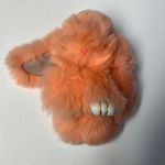 Faux Fur Coral Bunny Bag Charm Orange Photo 0