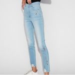 EXPRESS Super High Waisted Embellished Ripped Ankle Leggings Jeans Size 2 Short Photo 4