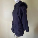 Vintage Jacqueline Ferrar‎ Black Parka Coat Real Fox Fur Trim Hood XS Petite 90s Photo 3