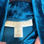Ryegrass Teal Blue Crushed Velvet Long Sleeve Blouse Womens M Fall Preppy Shirt Size M Photo 7