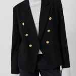 French Connection black with gold accent blazer women’s size small 6 Photo 1