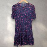 Tanya Taylor ‎ Falling Floral Carti Silk Ruffle Boho Mini Dress Size 4 Photo 2