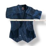 Heartloom Silk Buttoned Blazer Womens Size XS Gray Black Business Luxury Photo 3