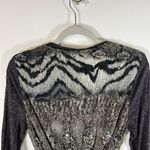Alberto Makali Alberto Makali Animal Print Embellished Cardigan Large Gray Beaded Sequin Photo 6