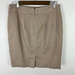 Loft  Pencil Skirt Womens 6 Taupe Jacquard Textured Quiet Luxury Old Money Career Photo 5