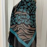 Carol Wior New Animal Print Scarf Sarong Brown/Black/Blue, Sz 60,5”x46,5” Photo 3