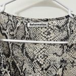 Reformation Snakeskin Button Mid Length Sleeve Top Photo 3