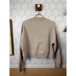 Evereve Beige Cropped Taryn Taped Henley Sweatshirt - Size - Small Photo 3