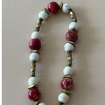 Fashion Retro Bracelet Red & Brass Boho, Beaded stretchy Bangle Stackable Photo 4