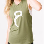 Zyia  Active Kettle Ball Moon Olive Green Athletic Workout Tank Top Size Small Photo 0