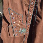 Western Shirt Panhandle Embroidered Slim Pearl Snap Shirt L Brown Size L Photo 4