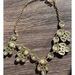 Vintage Multi Strand Women’s Necklace Green Round Boho Estate Gold Tone Necklace Photo 12