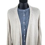 Crochet Relaxed Fit Open Cardigan Ivory Women’s S Coastal BOHO Classic Lagenlook Photo 2