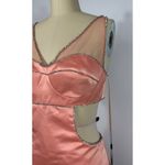 Mac Duggal Satin Maxi Dress Cutout Rhinestone Trim‎ Formal Gown Photo 2