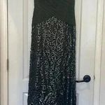 Rickie Freeman Teri Jon Mother Of The Bride Dress Crisscross Ruches Sequins Sz 6 Green Photo 0
