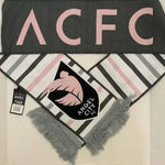 Angel City FC ACFC Stripe Wordmark Woven Scarf Pink Grey Ruffneck NWT Gray Photo 0