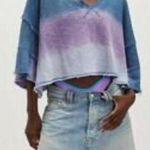 We The Free  People After Midnight Cotton Slouchy Tee Ombré Blue Combo $78 M Photo 0