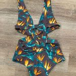 Tori Praver Swimwear Seafoam One Piece Birds of Paradise Tropical Swimsuit med Photo 5