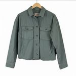 Levi's Utility Jacket Womens S Green Cropped Raw Hem Twill Boxy Tomboy Heritage Photo 2