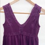 Mudd  Purple Floral Detail Thick Strap Tank Top Photo 5