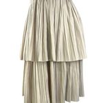 Berenice Cream White Elastic Waist Pleated Layered Tiered A Photo 1