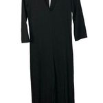 ZARA  Black V-Neck Long Sleeve Wide Leg Cropped Jumpsuit S Photo 0