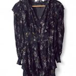 ALLSAINTS Elise Viola Dress Black Floral Mini UK 8 US 4 Romantic Goth Ruffle Photo 3
