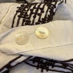 Julia Amory Women's Boho Embroidered Long Sleeve Shirt Dress White Brown Size S Photo 7